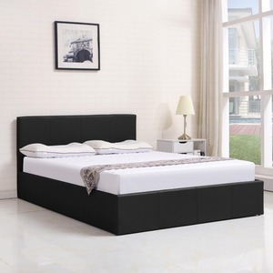 Ottoman Side Lift-Up Leather Storage Bed Frame