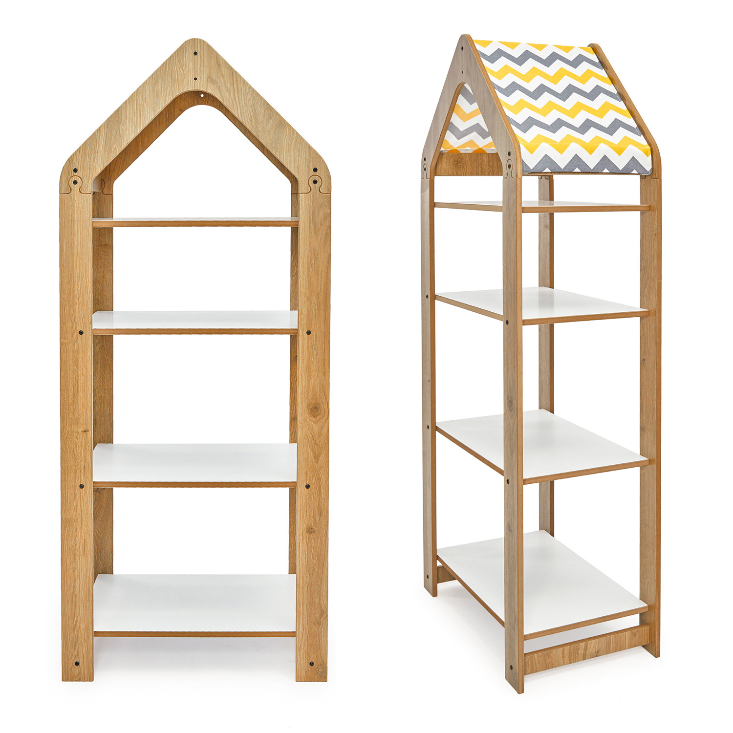 Kids Multipurpose Storage Bookcase - 4 Shelves For Toys And Books - Yellowe