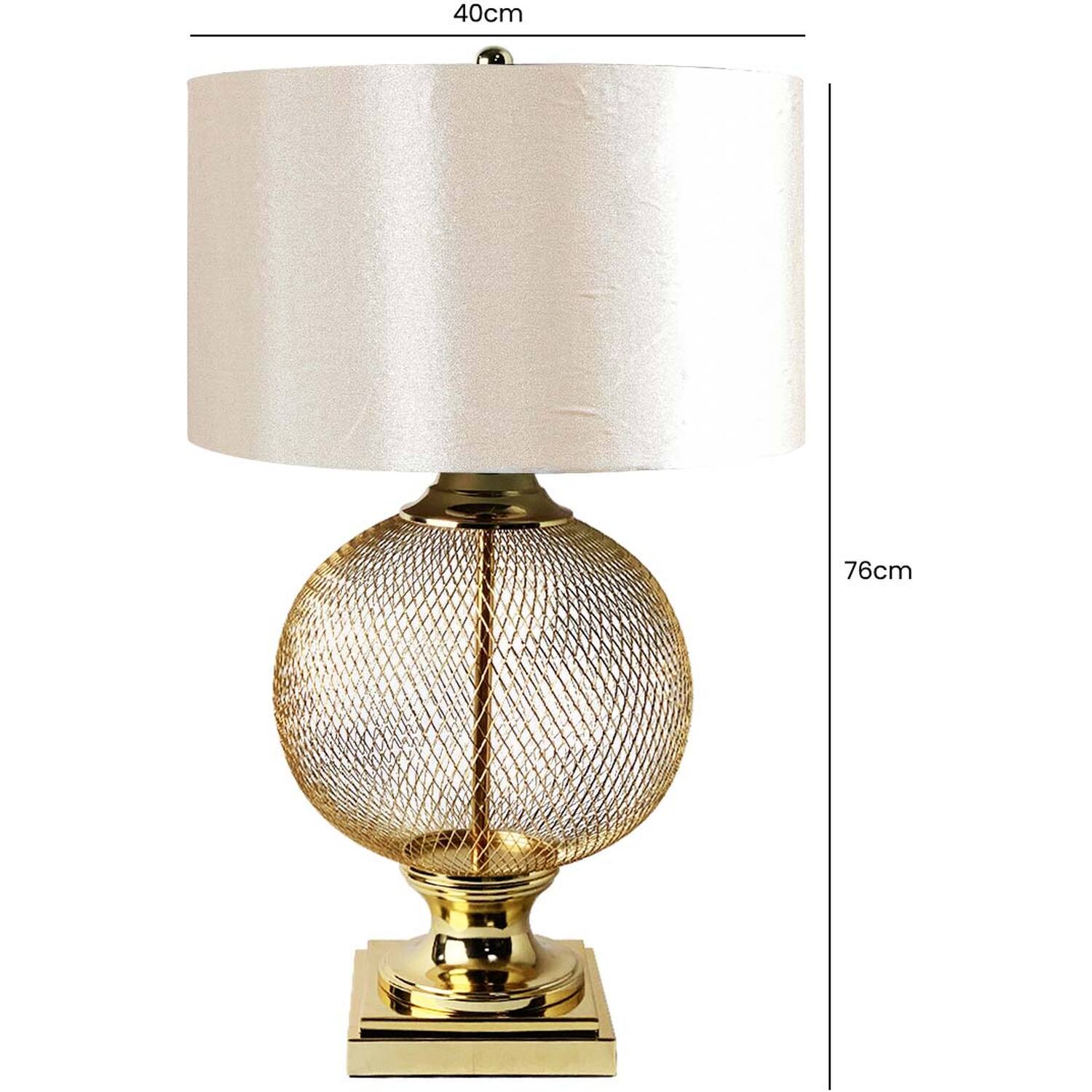 Wire Luxury Bedside Table Lamp - Chrome Metal Champagne Satin
