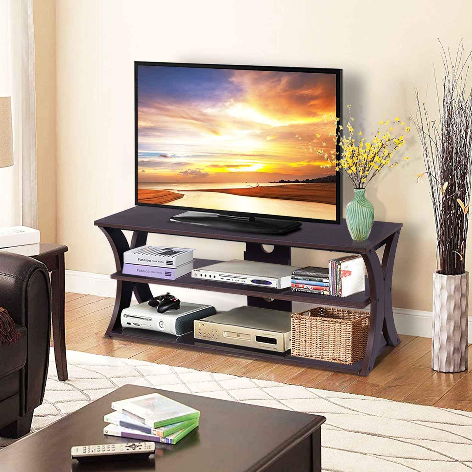Media Console Table Tv Stand - Black