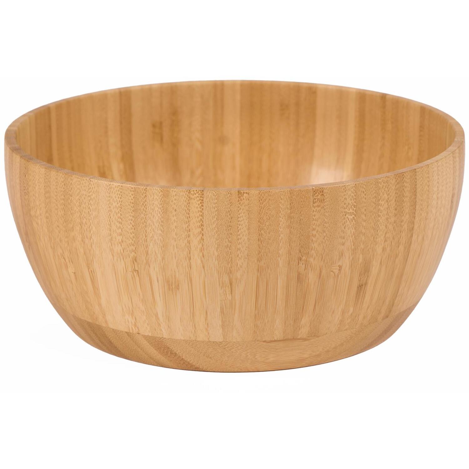 Image of Bamboo Wooden Round Mixing Serving Salad&hellip;