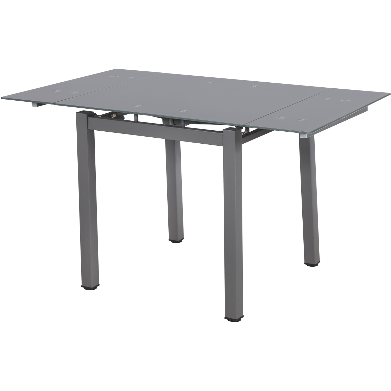 Grey Small Extending Glass Dining Table - Grey