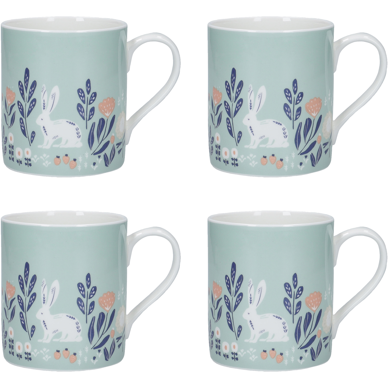 Image of 4-Piece Woodcut Rabbit Can Mug Set&hellip;