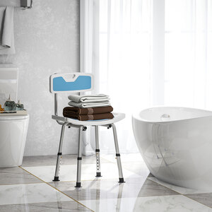 HOMCOM 6 Level Height Adjustable Shower Chair