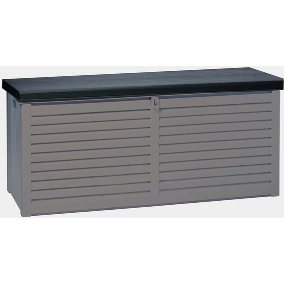 Grey Lockable Storage Box with Sit-on Lid