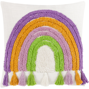 Rainbow Tassels Tufted Cushion