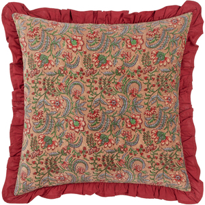 Haven Floral Cotton Velvet Cushion