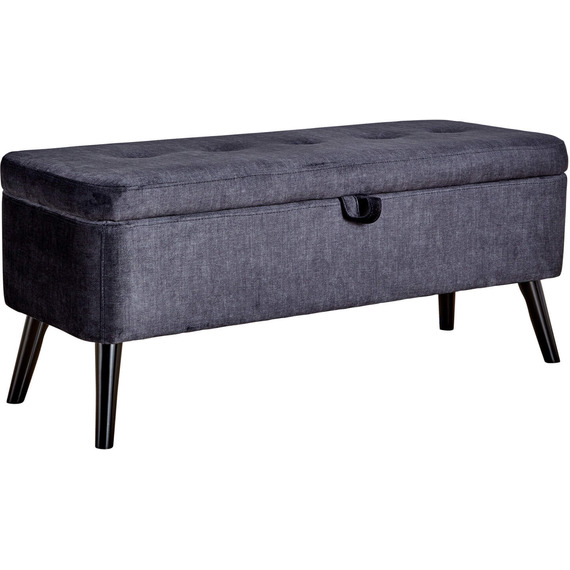 Home Source Carson Velvet Ottoman Storage Box with Legs 