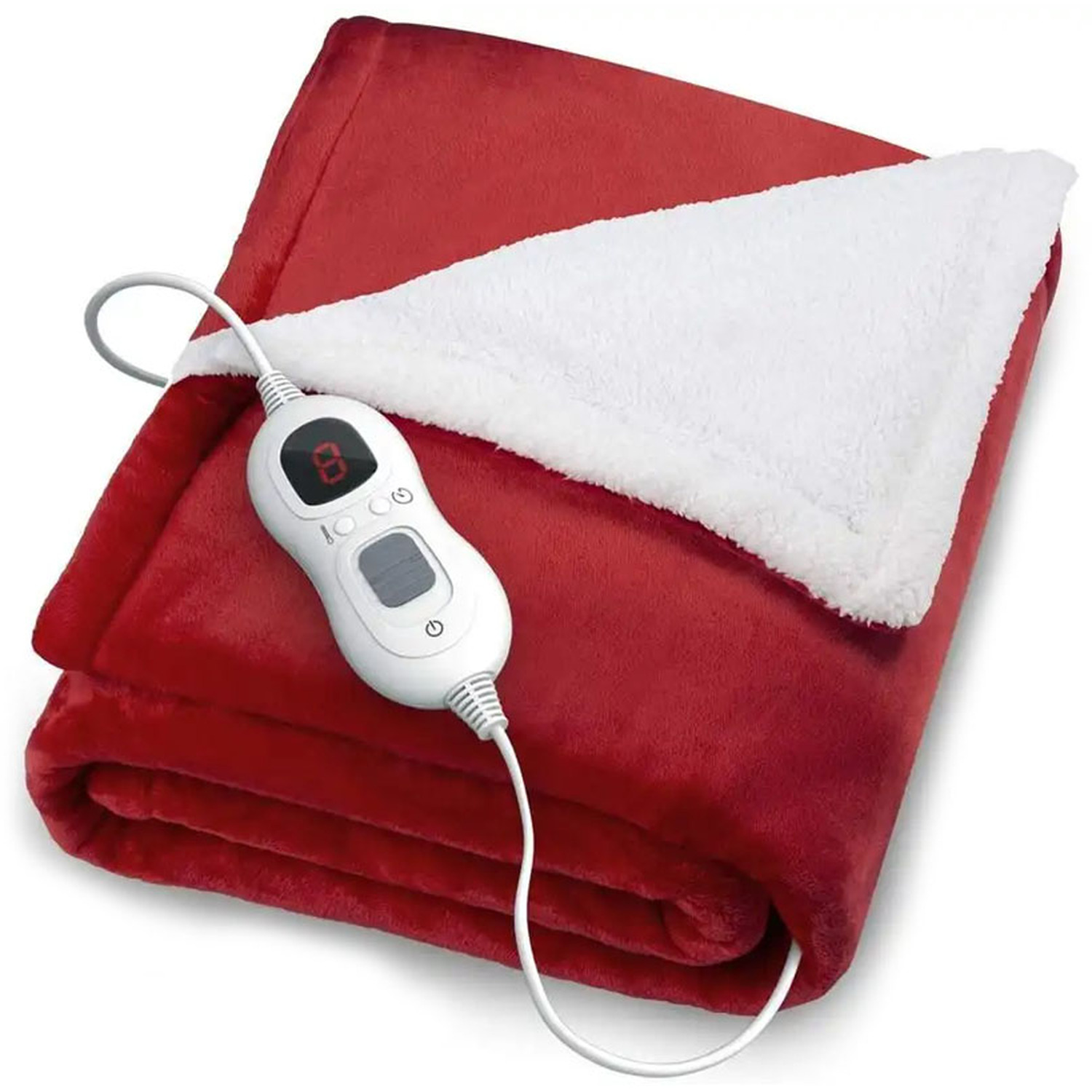 Large Flannel Electric-heated Blanket Throw - Red