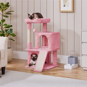 Pink Yaheetech 91cm Cat Tree with Double Condos shot 7237785