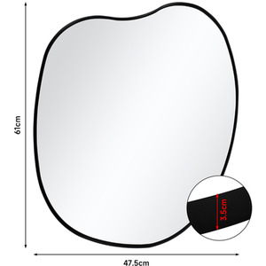 Black Petal-Shaped Iron Frame Explosion-Proof Wall Mirror shot 7395185