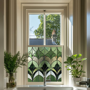 Bacoli Art Deco Stained Glass Privacy Window Film
