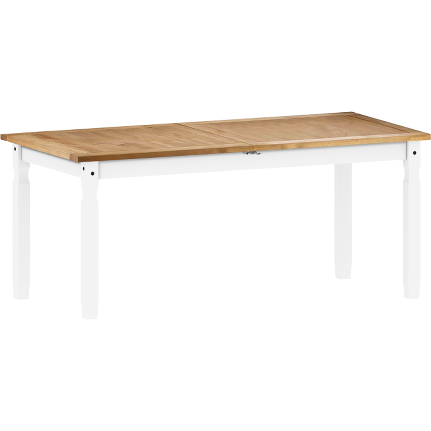 Corona Large Extending Dining Table 6 Chairs Set Solid Wood Mexican Pine Wooden - Distressed White Wax