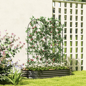 Outsunny Set of 2 Metal Trellis Panels for Climbing Plants 150 x 50cm