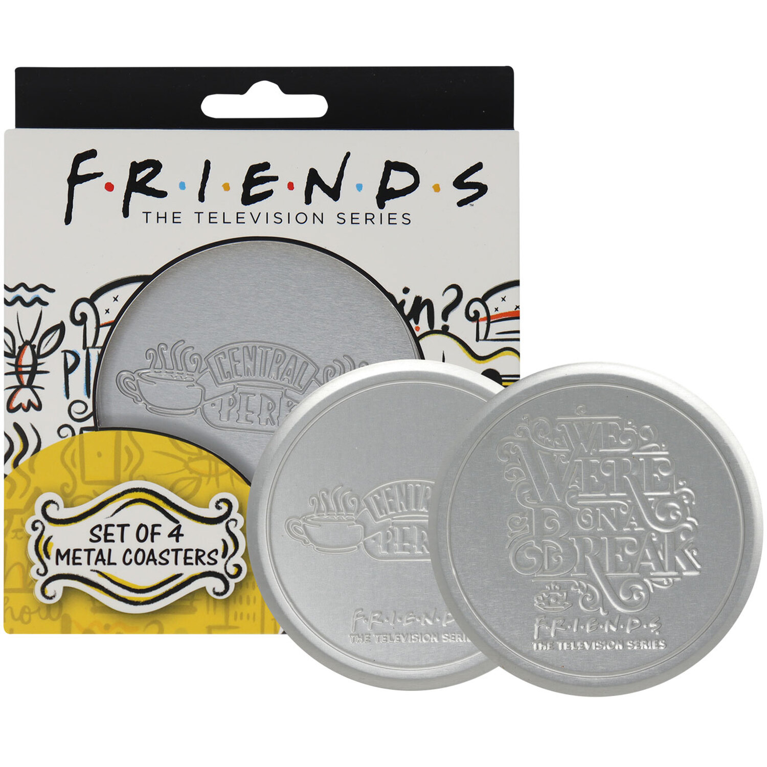 Image of Friends Set of 4 Embossed Metal&hellip;