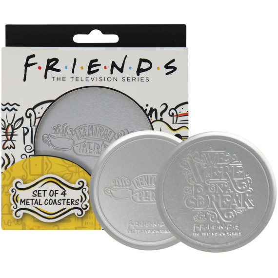 Friends Set of 4 Embossed Metal Coasters