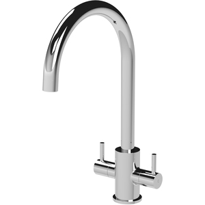 Kitchen Mono Mixer Tap with 2 Lever Handles Chrome 436mm