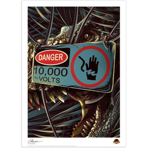 Jurassic Park Danger 10,000 Volts Limited Edition Art Print
