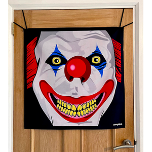 HANGUPZ Large Door-Hang Halloween Decoration Creepy Clown Face
