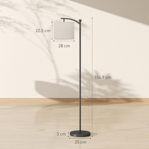 HOMCOM LED Floor Lamp with Remote Control for Living Room