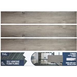 Grey Wood Effect Vinyl Floor Planks