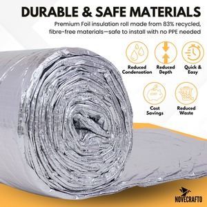 Aluminium Premium Multi-Layer Thermal Insulation Blanket Membrane 15sqm, Insulation Roll shot 10265114