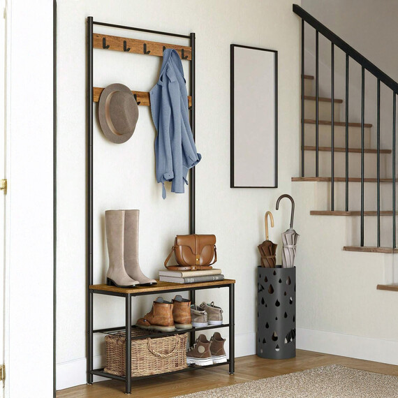 VASAGLE Coat Rack, Hallway Cabinet, Cloakroom, Clothes Rack