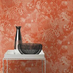 Paste The Wall Textured Exotic Animal Print Wallpaper