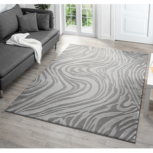 Vellure Modern Indoor Living Room Area Rug Embossed Metallic Sheen Marble Design