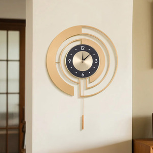 18 Inch Modern Decorative Non-Ticking Wall Clock with Pendulum