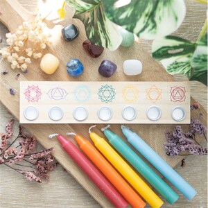 Chakra Harmony Wooden Candle Holder For Serenity And Balance
