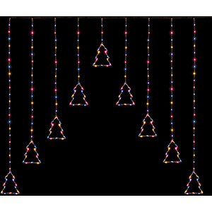 Christmas Tree Window Curtain Light Decoration 258 Rainbow LEDs