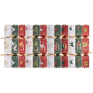 Pack of 12 Bright 12 Days of Christmas Crackers