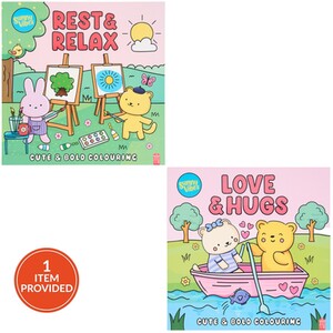 Rest and Relax or Love and Hugs Colouring Book