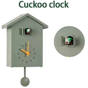 Modern Cuckoo Quartz Green Wall Clock