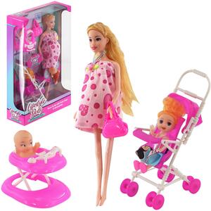 Pregnant Doll with Stroller and Walker