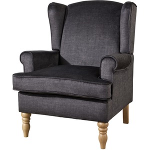 Charcoal Grey Helena Traditional Accent Armchair High Back Occasional Wing Back Design shot 11253674
