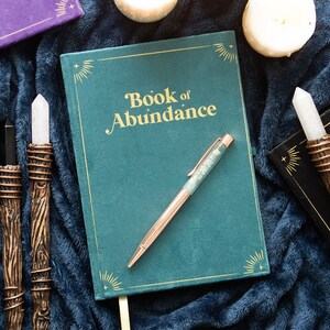 Abundance Journal With Crystal Pen For Manifesting Goals