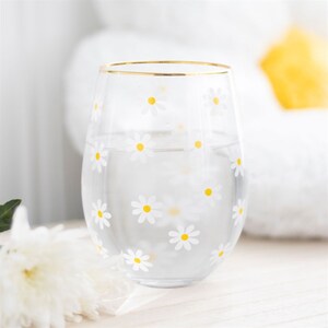 Daisy Delight Stemless Wine Glass 500Ml