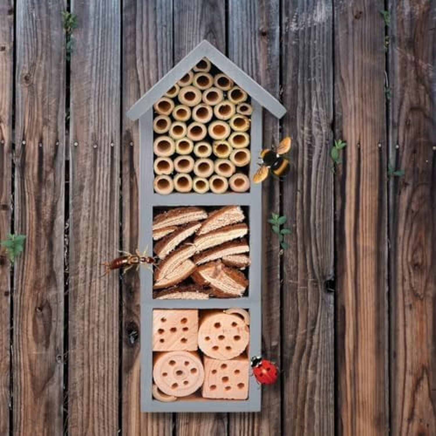 Wooden Bug Insect House Natural Wood