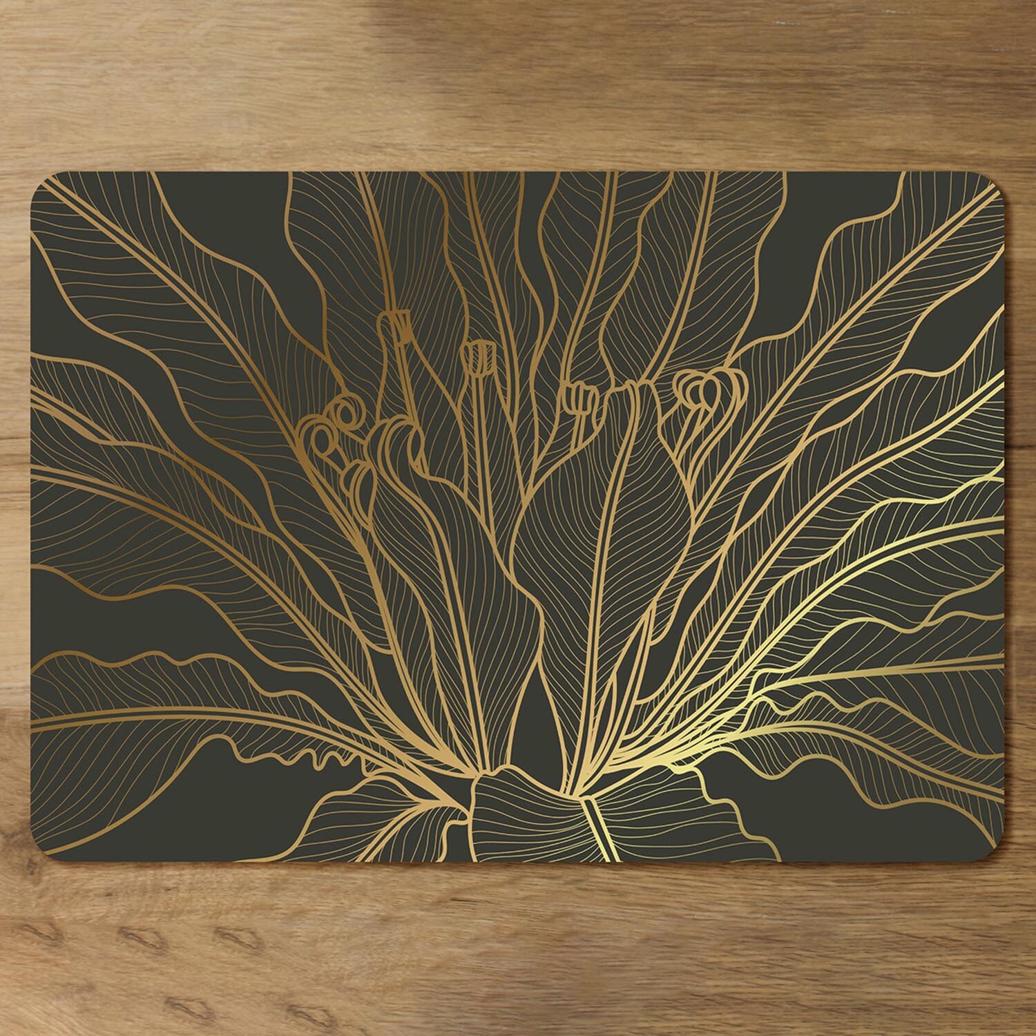 Monstera plant line art Designer Placemat Set - Yellow