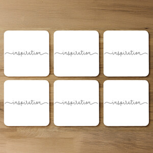 Text Inspiration Designer Coaster Set