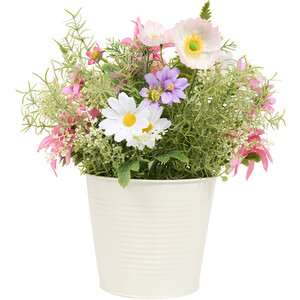 Wild Flower Arrangement in Metal Pot