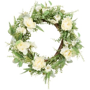 Peony and Daisy Wreath