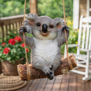 Swinging Koala on Log