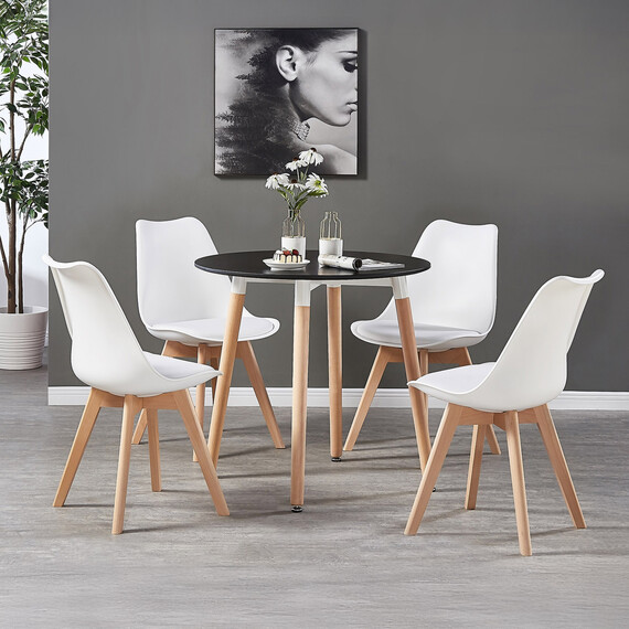 Round Lorenzo Dining Set with a Table and Set of 4 Chairs