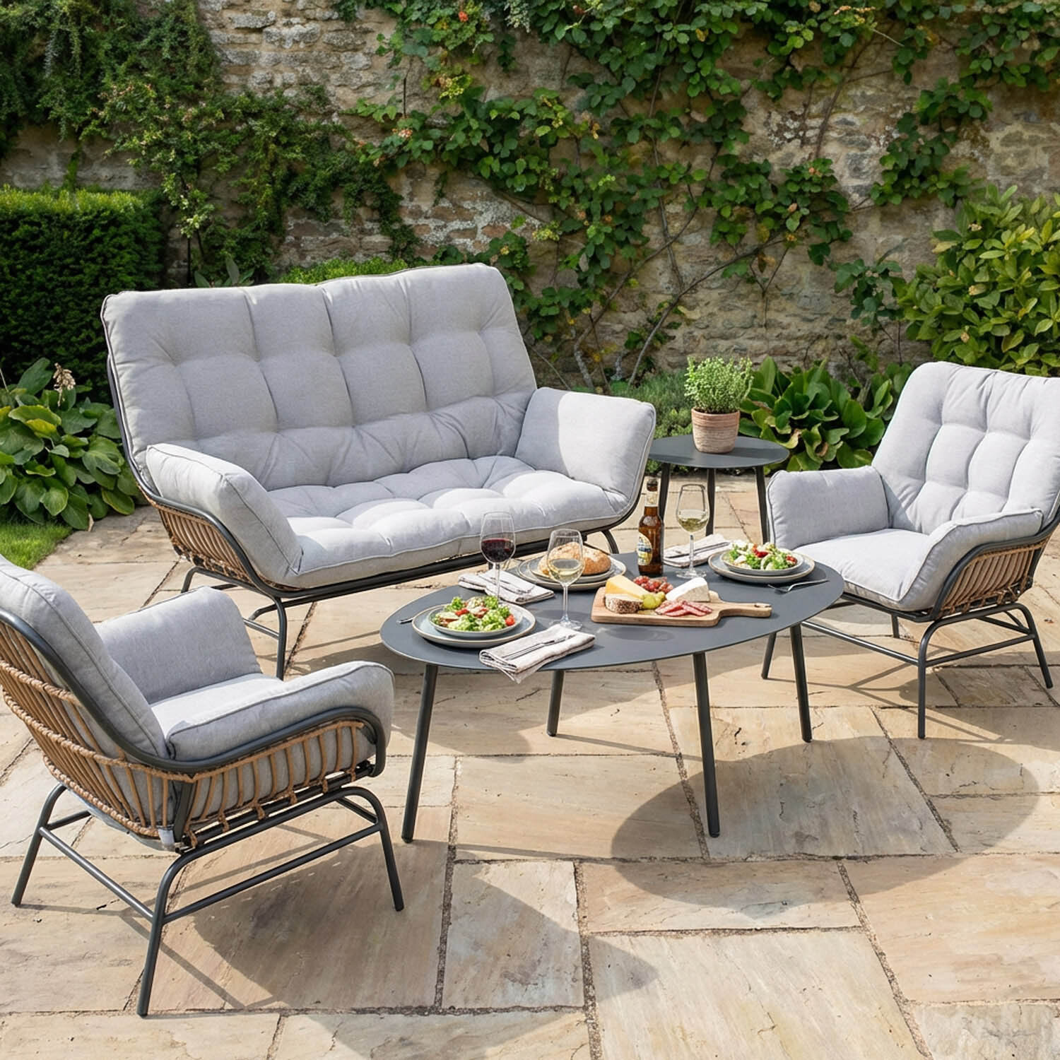 Odette Sofa Set - Grey