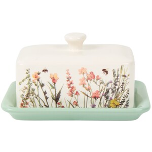Floral Bees Butter Dish