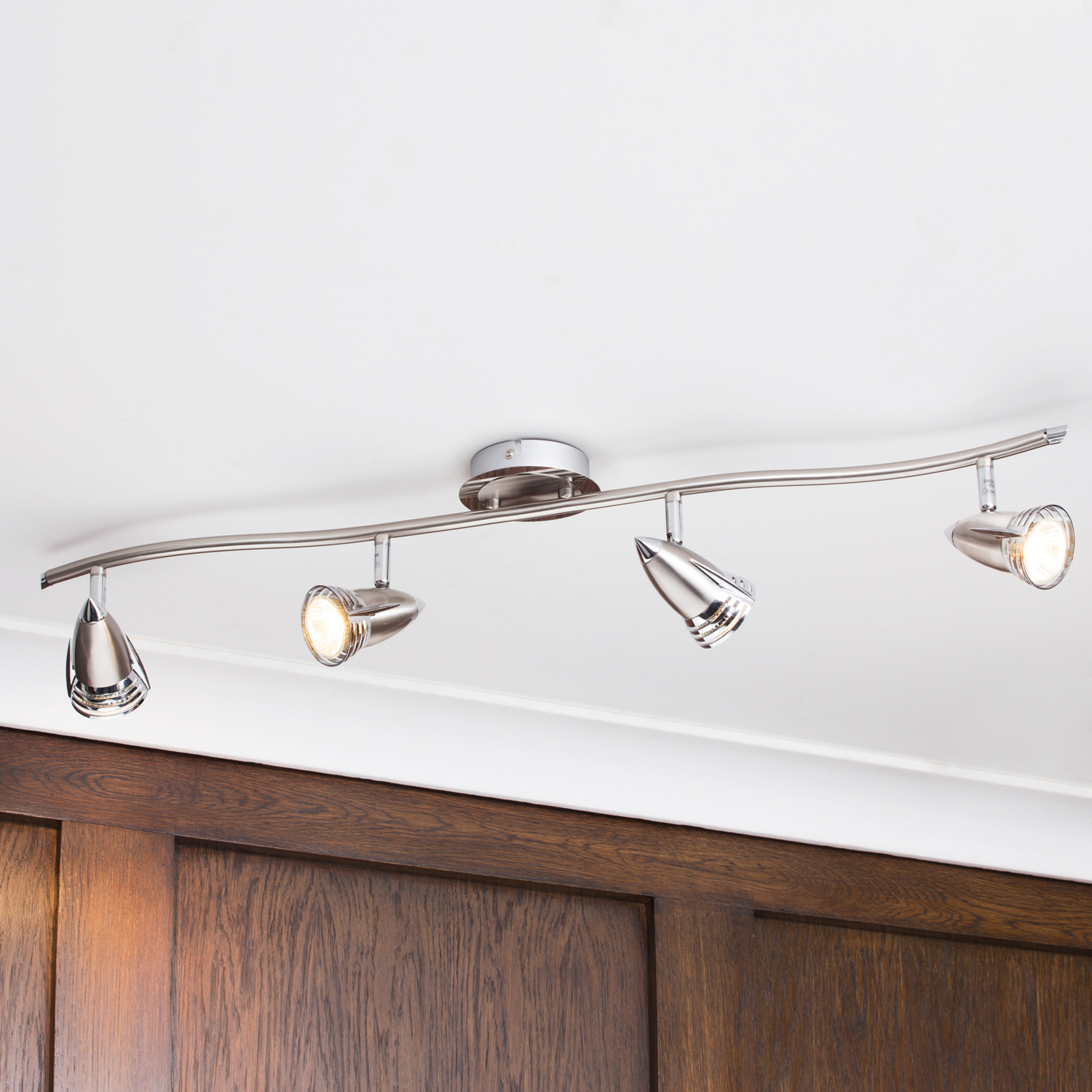 Gemini 4 Light Ceiling Spotlight Bar - Nickel