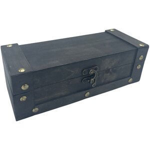 Long Grey Tea Chest Elegant Storage for Tea Small Items
